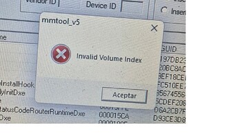 Invalid Volume Index