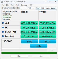AMD-X570 WD Black AS SSD Benchmark with Native NVMe Support