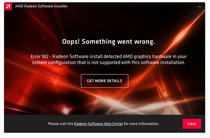 AMD Error 182