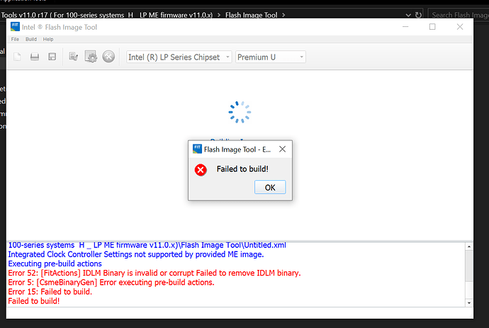 failed to build csme 11.8.93....
