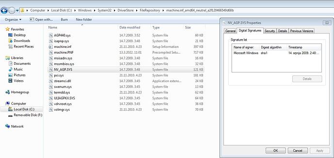 Microsoft's Windows 7 nForce3 GART driver