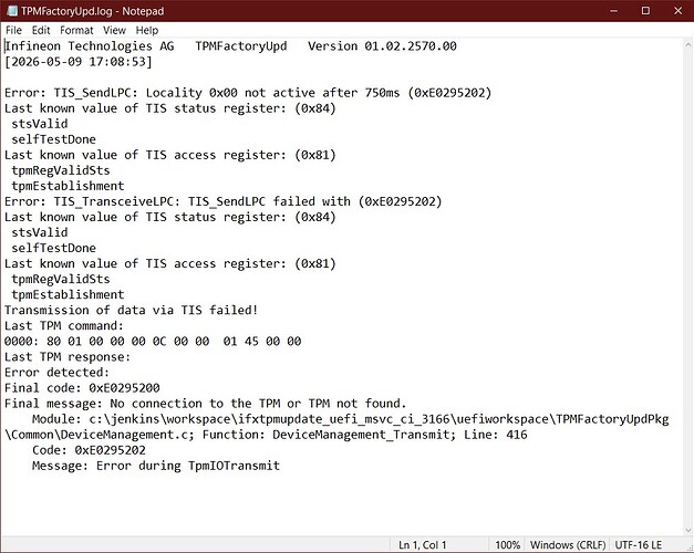 @2) TPMFactoryUpd.log -Error Information 2