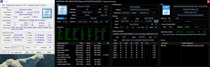 CPU-Z + HWiNFO System Summary