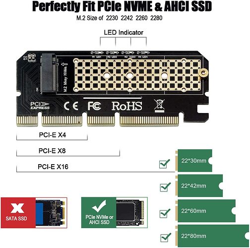 PCie NVMe adapter