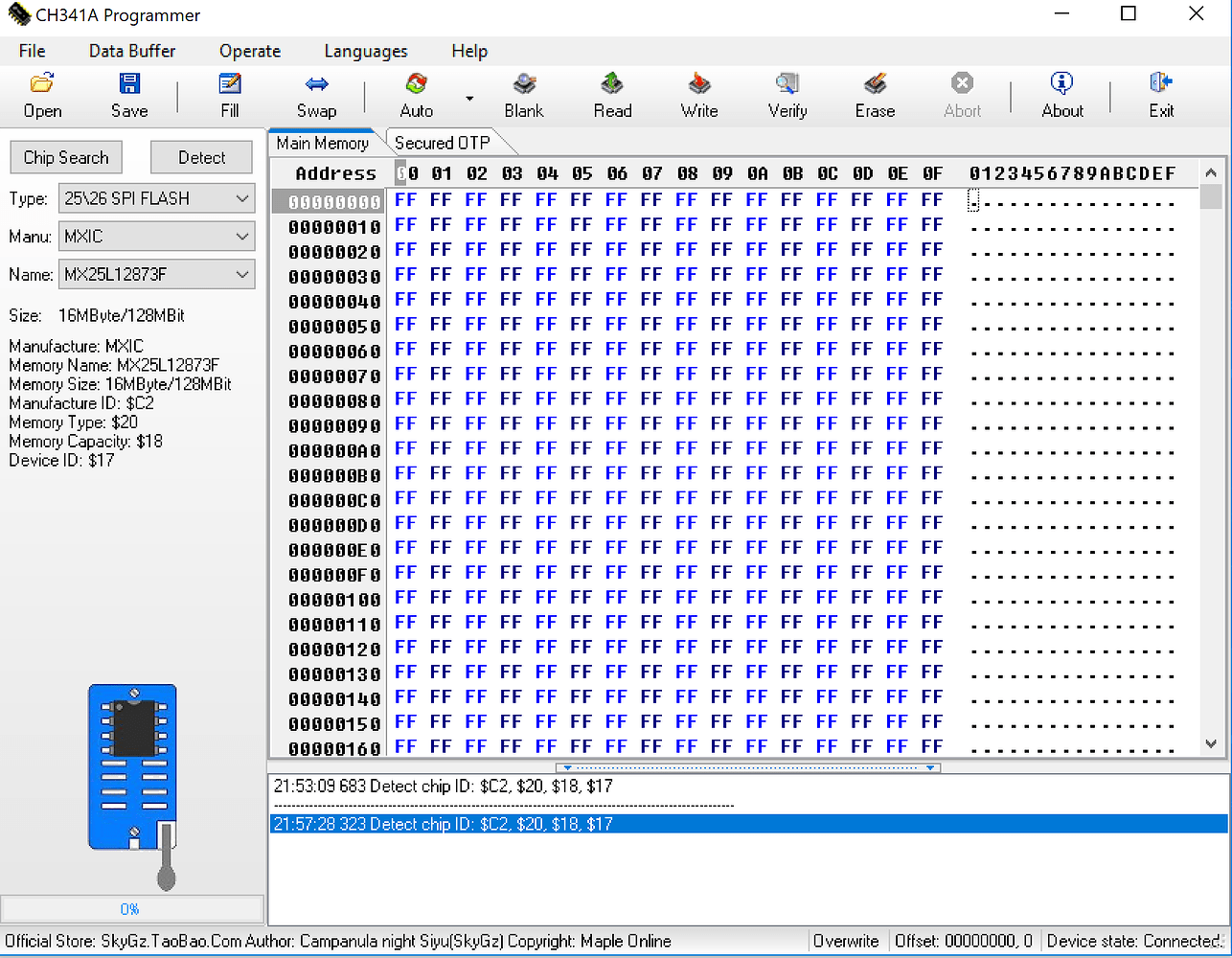 Gigabyte Z390 Designare BIOS Flashing with CH341A possible without