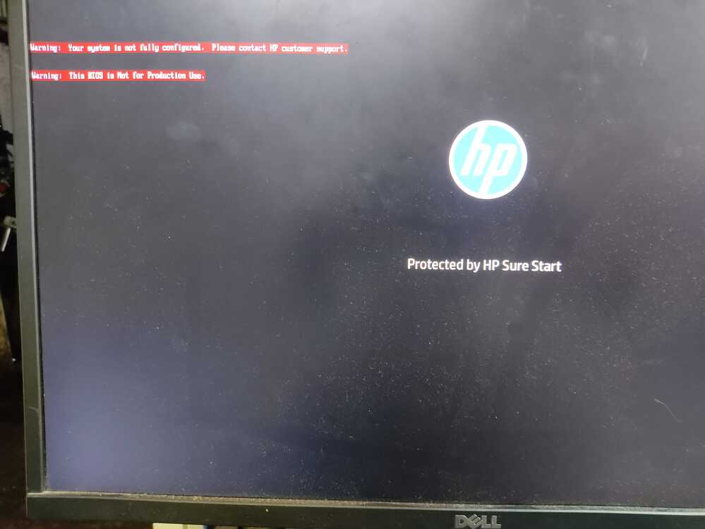 HP ProDesk 600 G4 SFF - Warning: Bios is not for Production use - BIOS ...