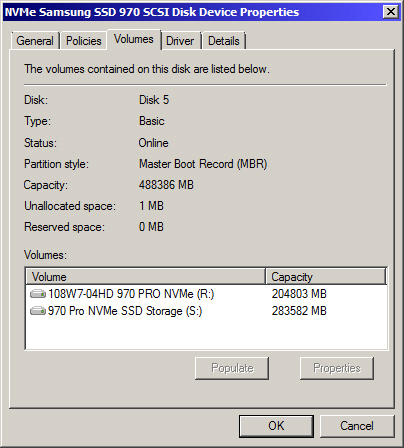 Samsung 970 Pro M.2 NVMe SSD Volume Properties.jpg