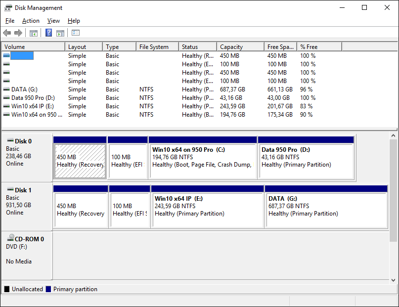 Win10 Disk Management 950 Pro + AHCI SATA Drive.png