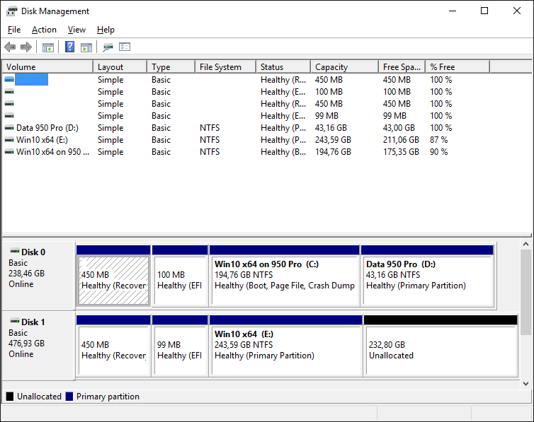 Win10 Disk Management 950 Pro + RAID0.png