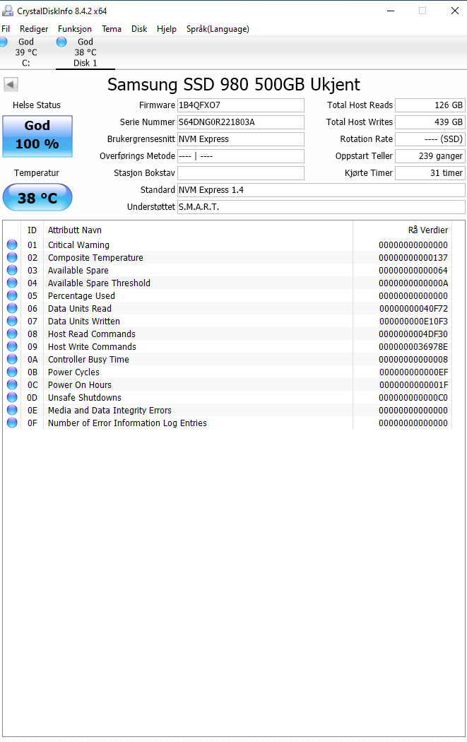 CrystalDiskInfo NVME Samsung 980 standard.PNG