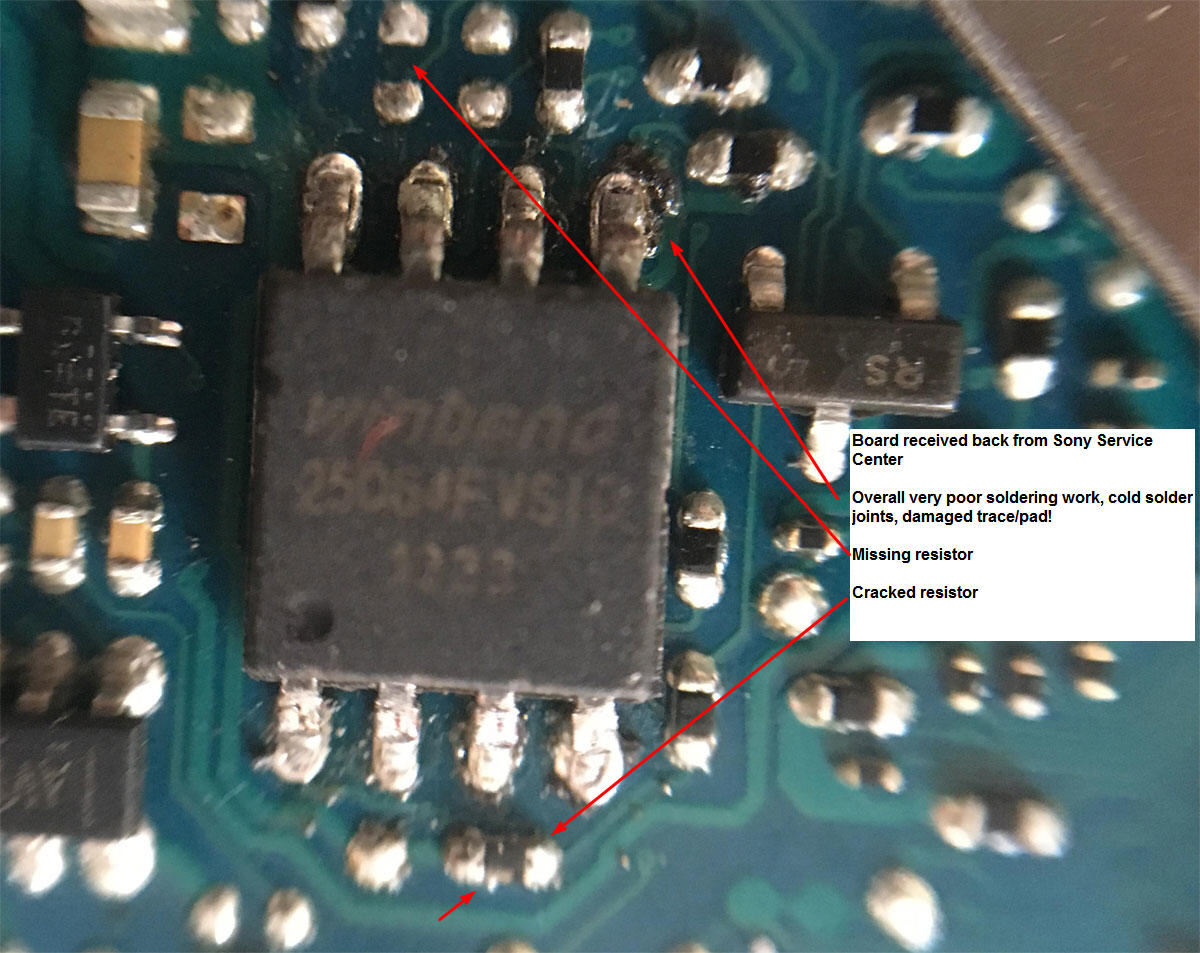Board-Received-Back-From-Sony-Missing-Resistor-And-Cracked-resistor.jpg