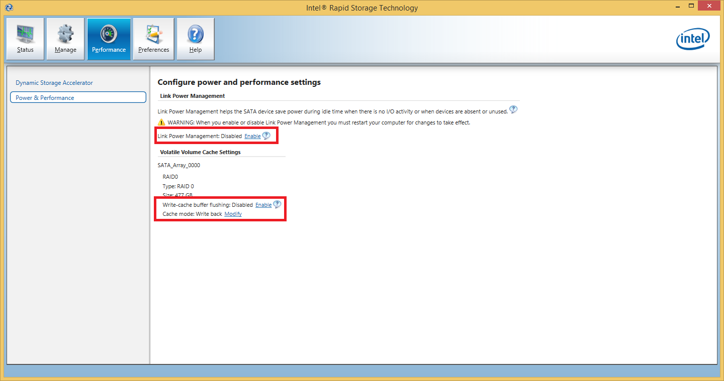 Intel RST Console - Performance LPM Settings for RAID0.png