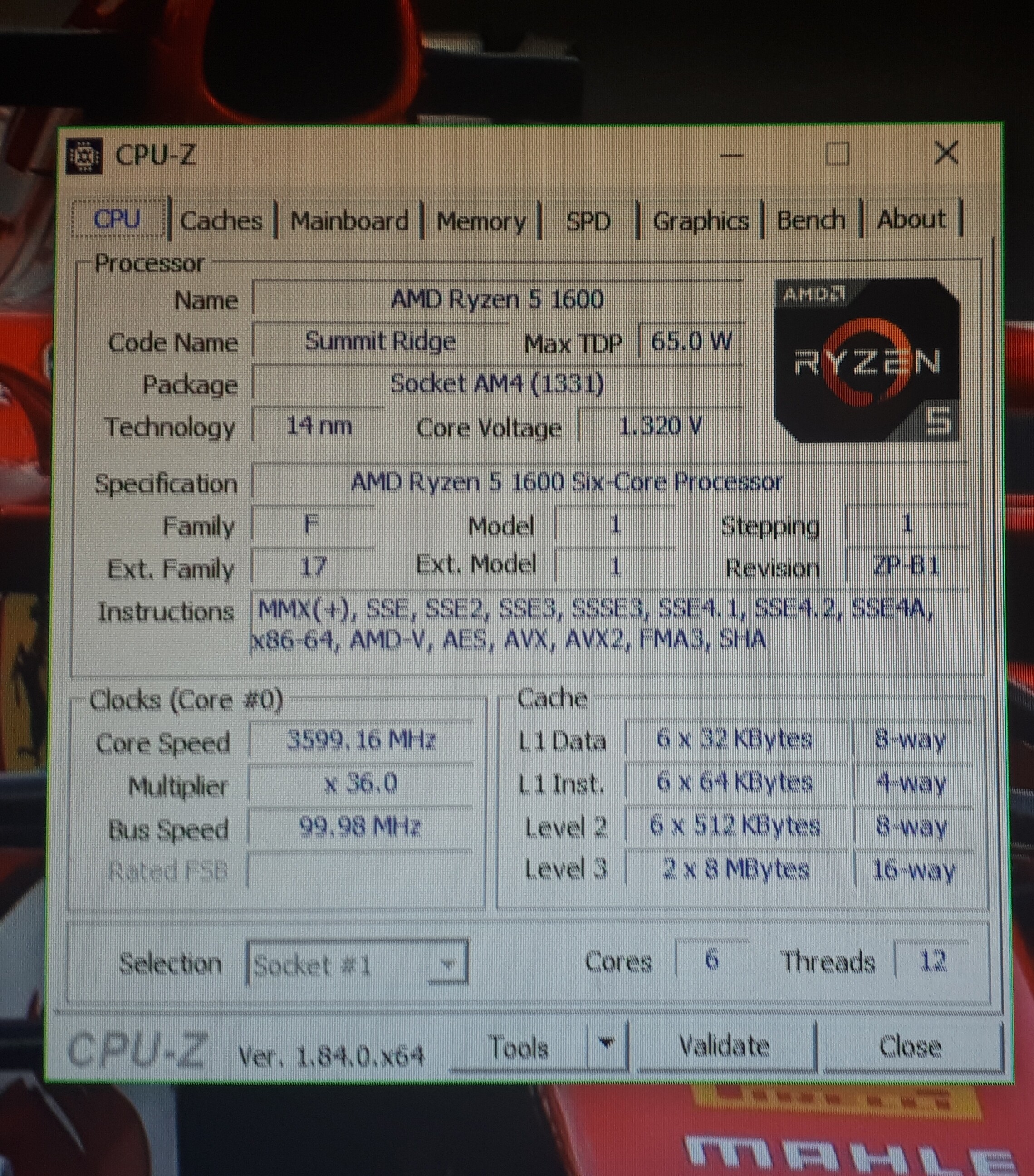 Ryzen 5 1600 cpu z benchmark hot sale