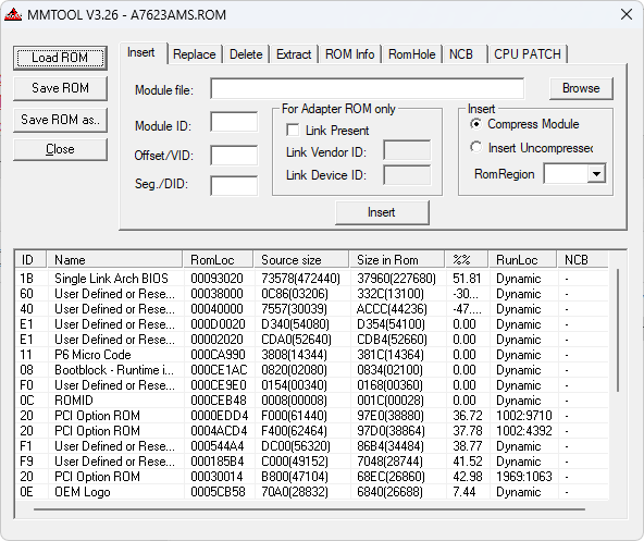 Opened AMI non-UEFI BIOS