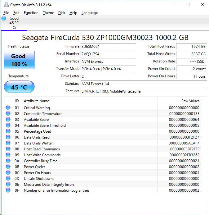 Seagate FireCuda 530 SSD 2 To PCIe 4.0 x4 NVMe