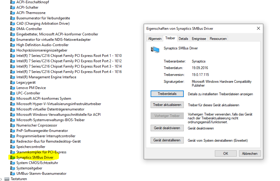 Intel r 7 series c216 chipset family smbus host controller 1e22 что это